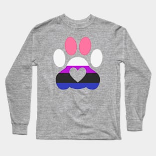 Pride Paw: Genderfluid Pride Long Sleeve T-Shirt